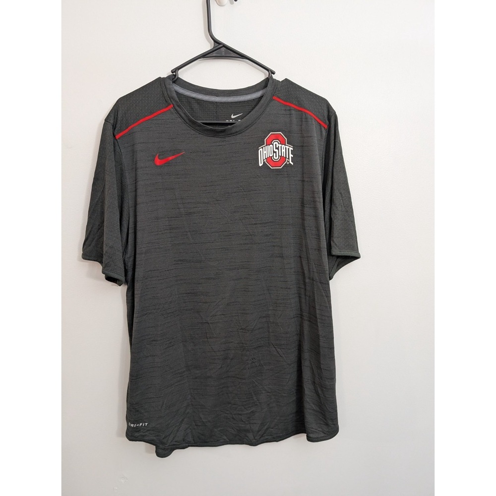 Nike Gray and Red Ohio State Short Sleeve Jersey